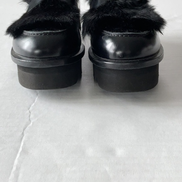 AGL Black Platform loafers w/fur size 6 (36) - Picture 5 of 10